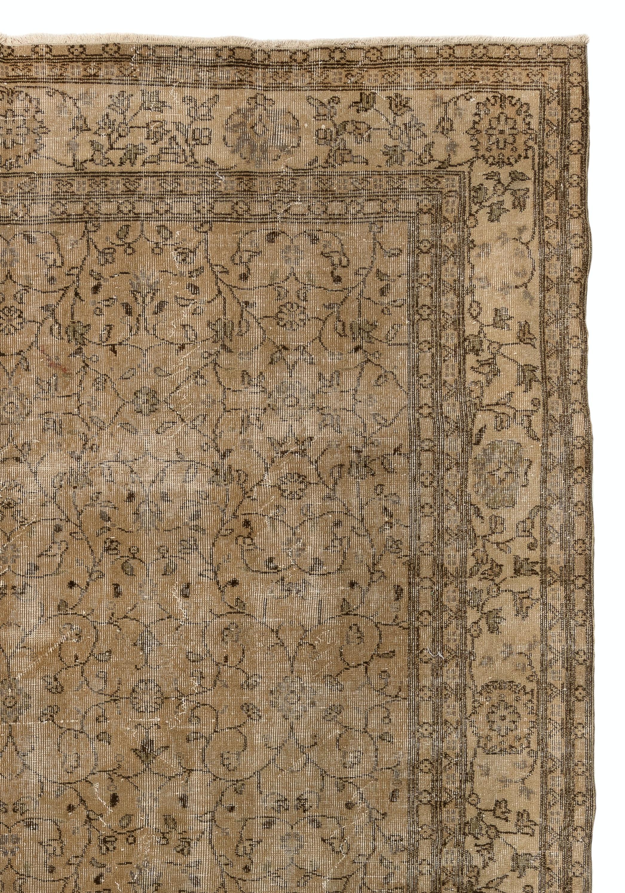 Turkish 8.6x11.7 Ft One of a Kind Vintage Oushak Area Rug with All-Over Floral Design For Sale
