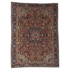 8'6''x11'7'' Red Antique Farsian Heriz Handmade Mint Condition Oriental Rug