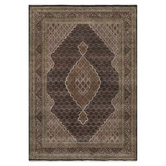 8
6"x12
Premium Black 175 KPSI Tabriz Mahi Fish Medallion Design Pure Wool Rug