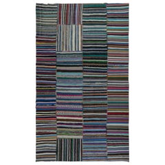 8.6x13.3 ft Adjustable Turkish Kilim, Handmade Cotton Rag Rug, Flat-Weave Carpet