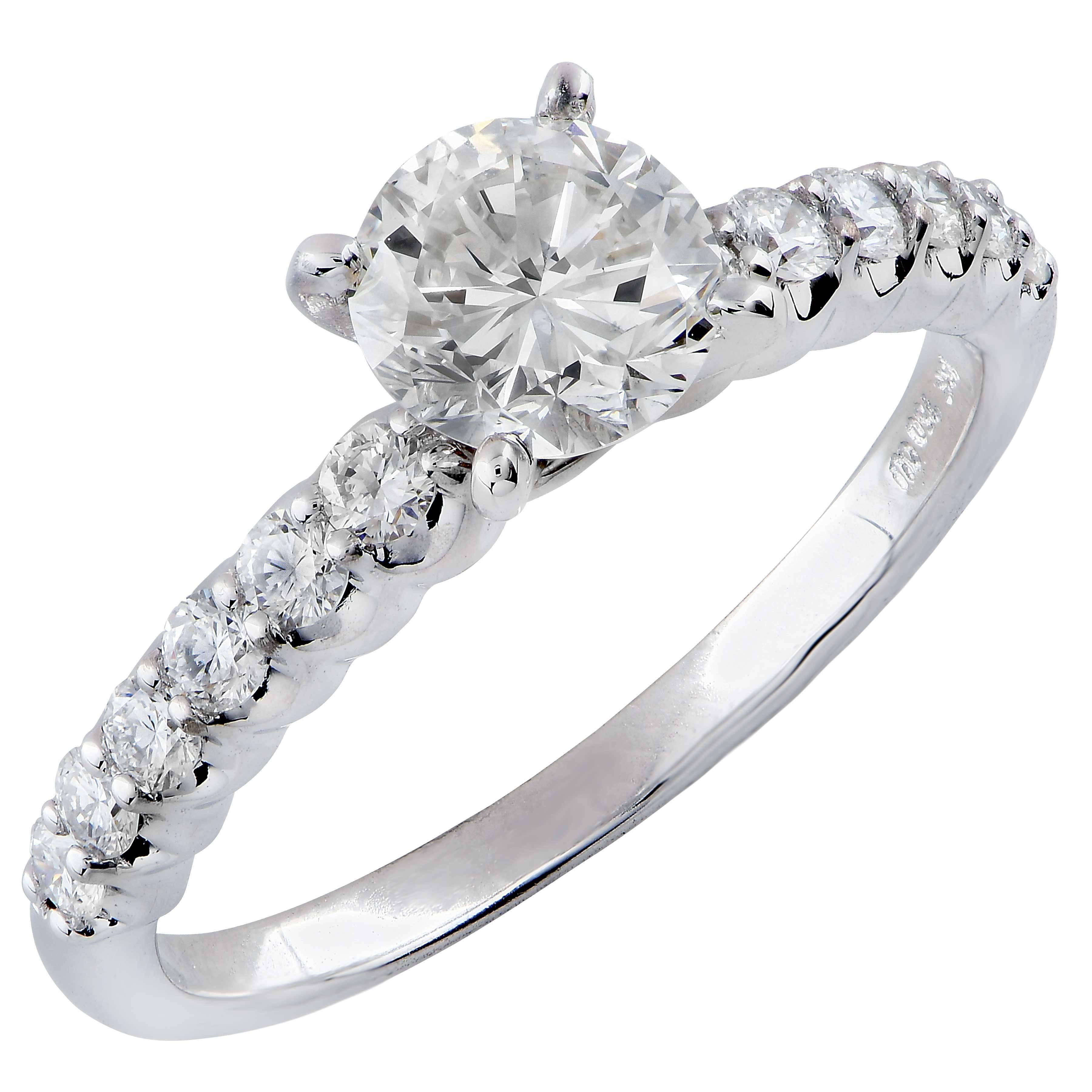 .87 Carat Round Brilliant Cut Diamond Engagement Ring