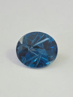 8.7 ct Oval London Blue Topaz 14X12 Fantasy Cut