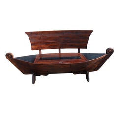 7FT Balinese Sailboat Teak Storage Bench