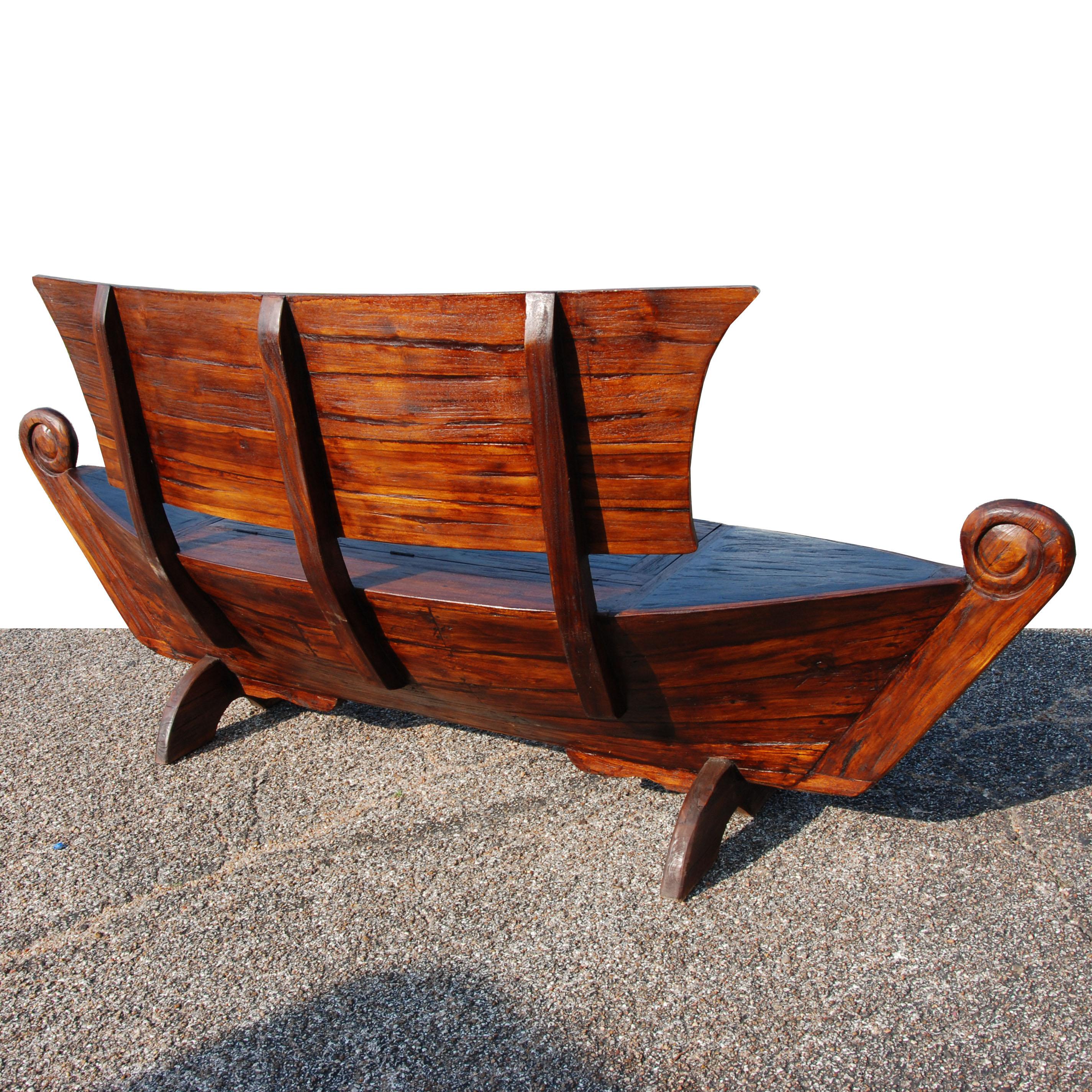 teak boat bench