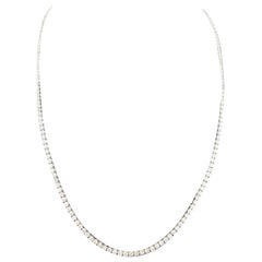 8,70 Karat abgestufte Diamant-Tennis-Halskette 14 Karat Weißgold