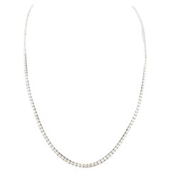 8.70 Carat Diamond Graduated Tennis Necklace 14 Karat White Gold