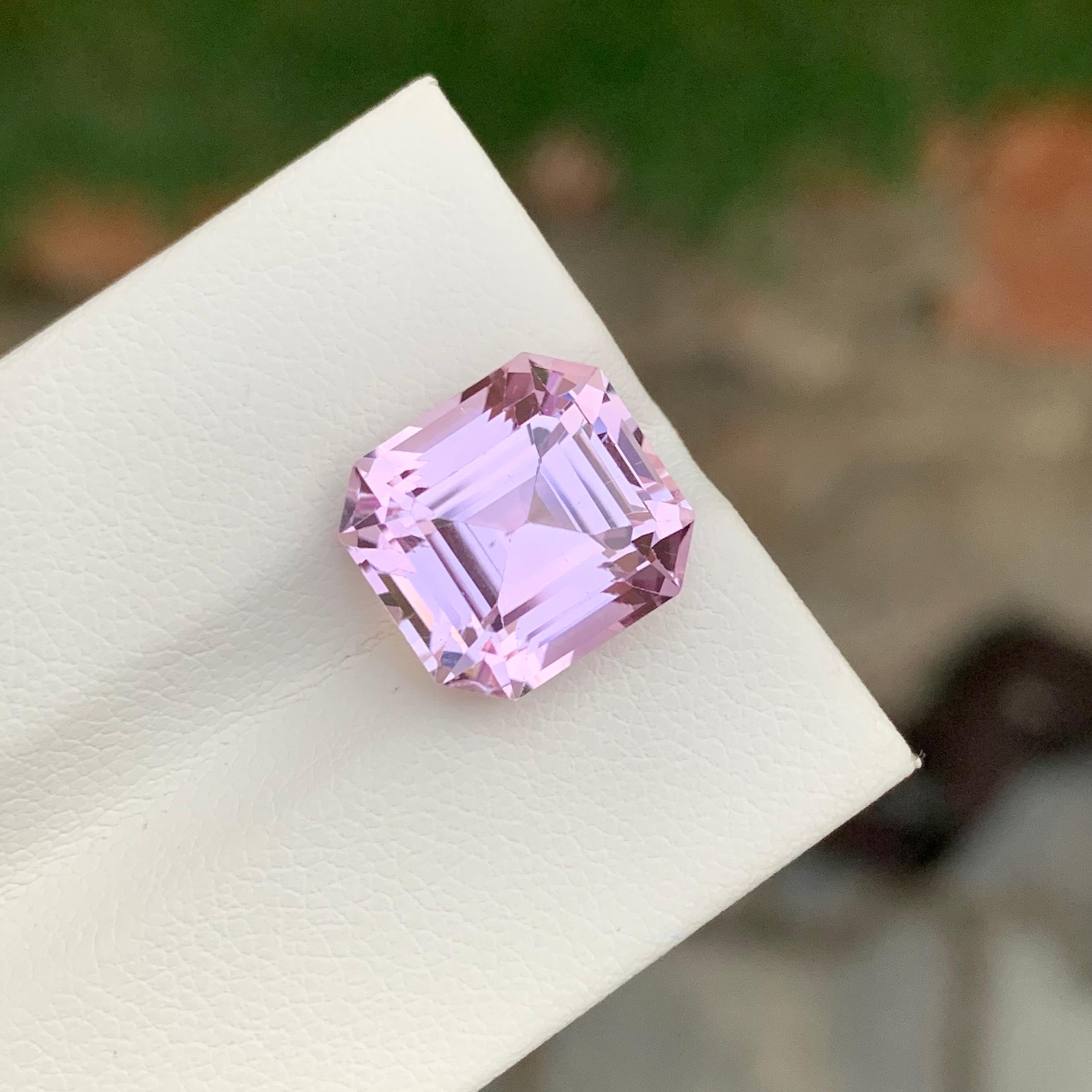 8.70 Carat Natural Loose Pink Kunzite Asscher Shape Gemstone For Jewellery 5