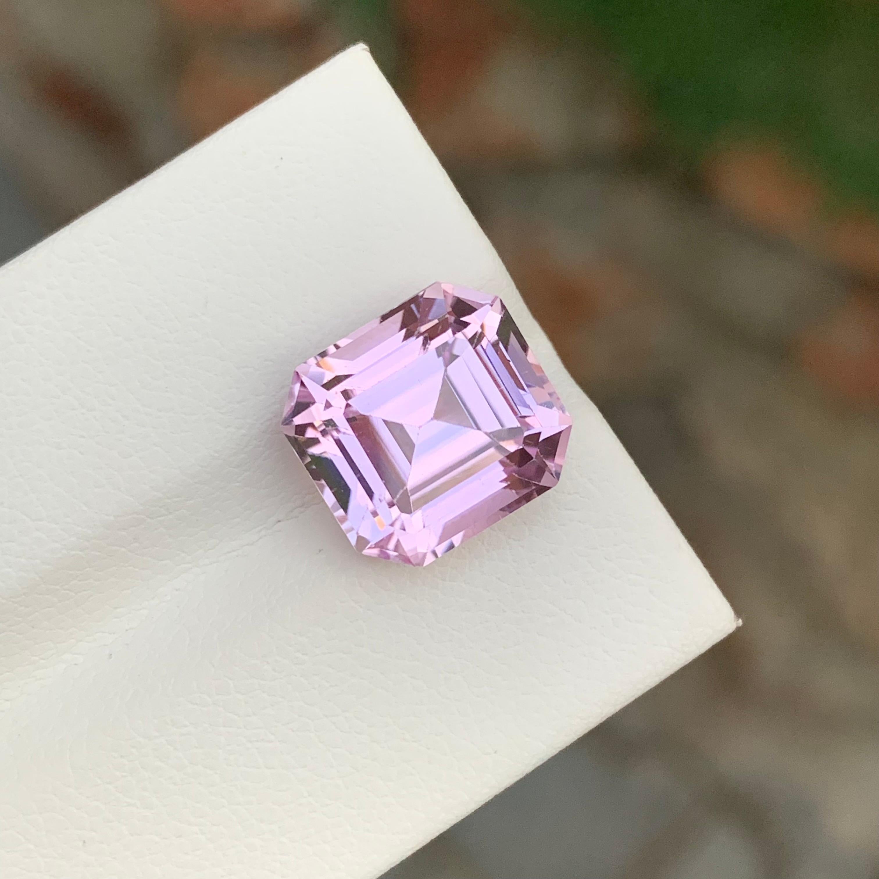 Asscher Cut 8.70 Carat Natural Loose Pink Kunzite Asscher Shape Gemstone For Jewellery