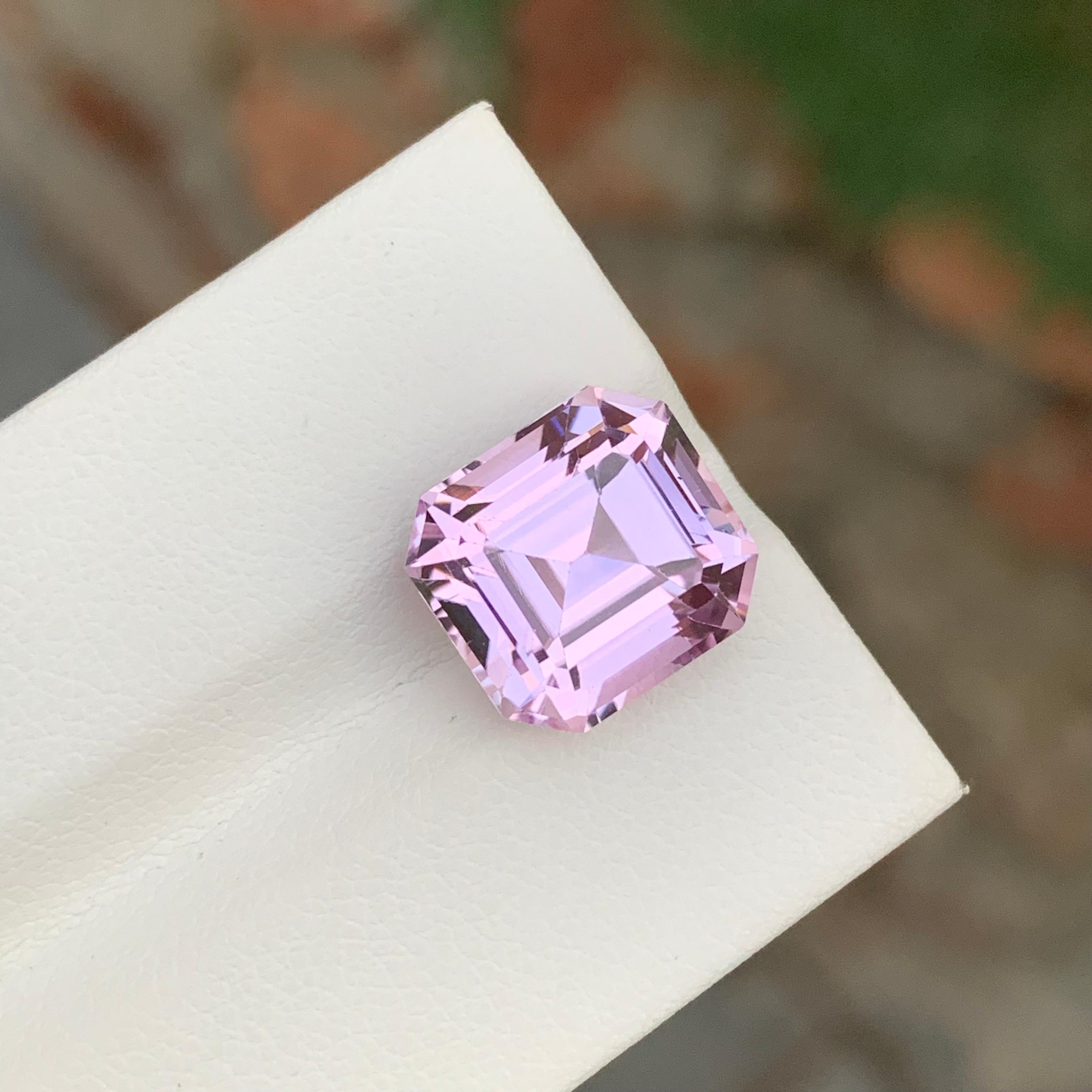 8.70 Carat Natural Loose Pink Kunzite Asscher Shape Gemstone For Jewellery 2