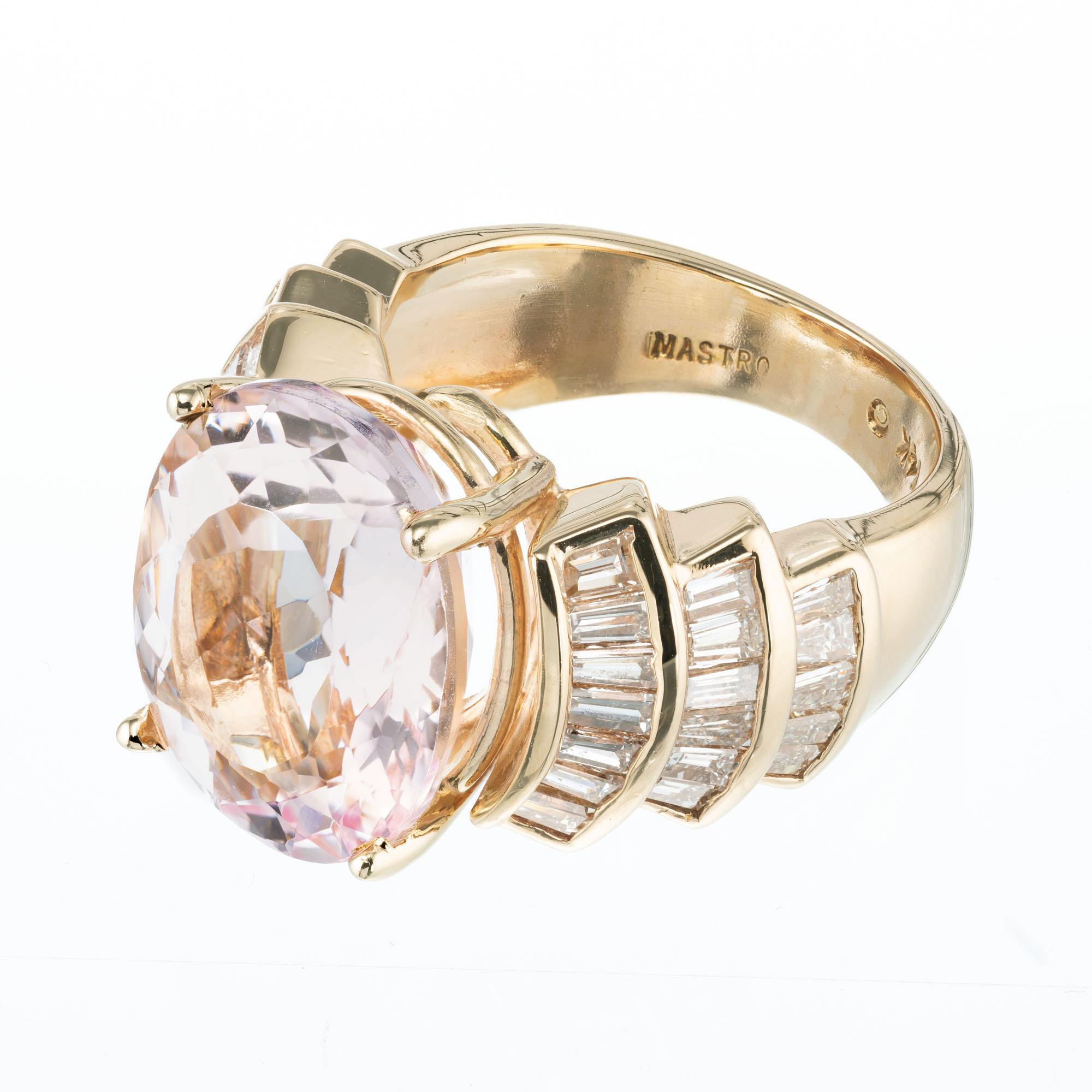 morganite baguette ring