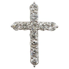 8.70 Carat White Gold Diamond Cross Pendant