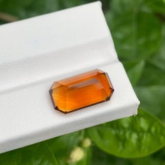 8.70 carats Fire Citrine Stone Emerald Cut Natural Brazilian Gemstone