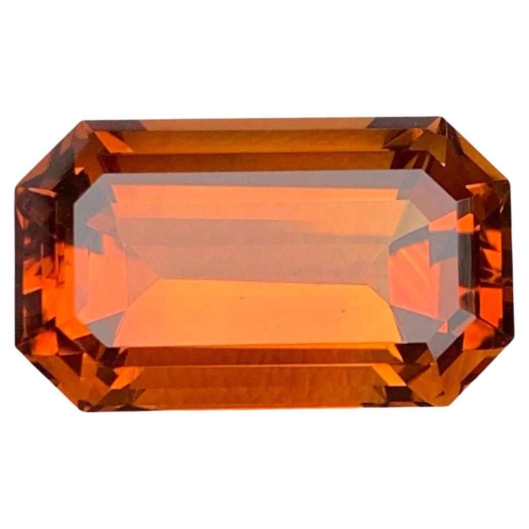 8.70 carats Fire Citrine Stone Emerald Cut Natural Brazilian Gemstone
