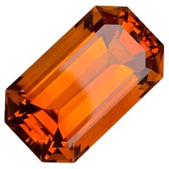 8.70 carats Fire Citrine Stone Emerald Cut Natural Brazilian Gemstone