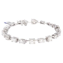 8,70 Karat 18K Weißgold Multi-Shape Diamant-Tennisarmband