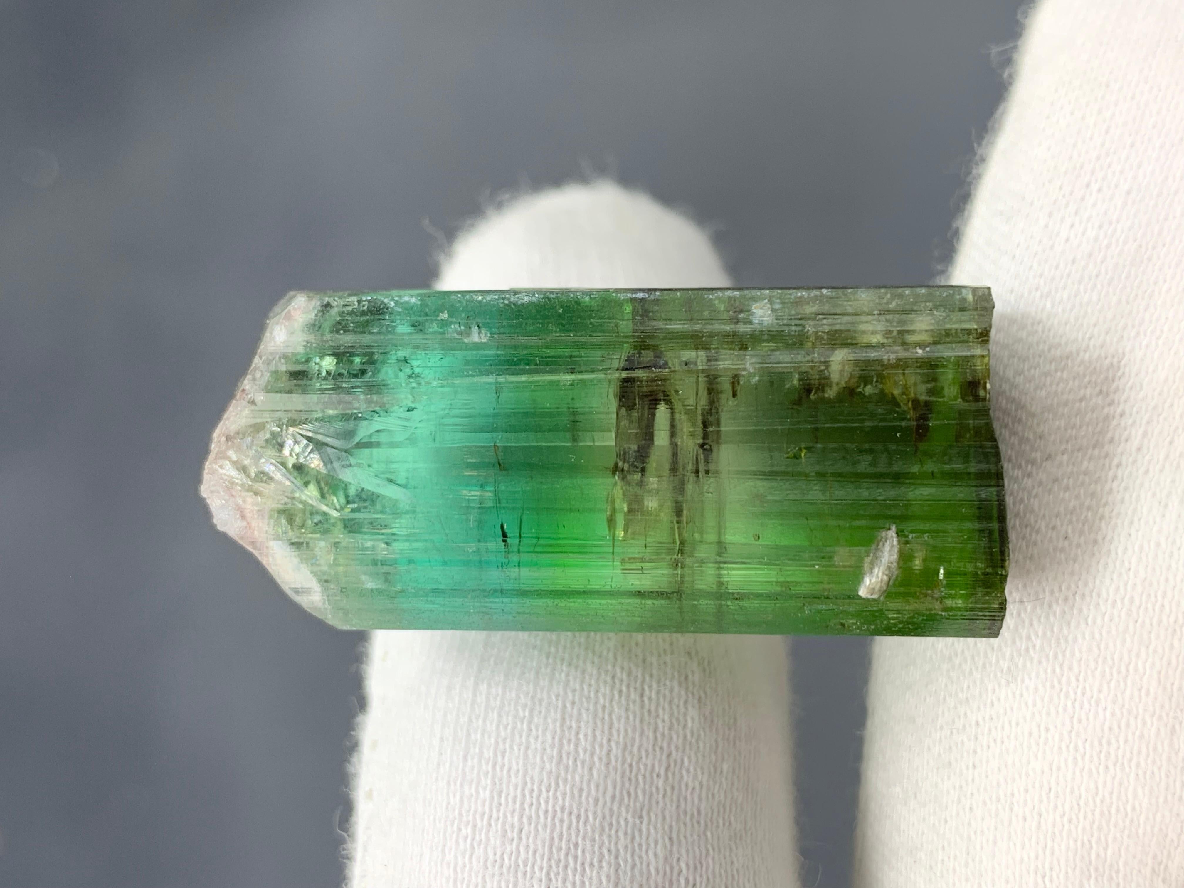 87,00 Carati di Cristallo di Tormalina Verde Vibrante Naturale da Paprok, Afghanistan In condizioni buone in vendita a Peshawar, PK