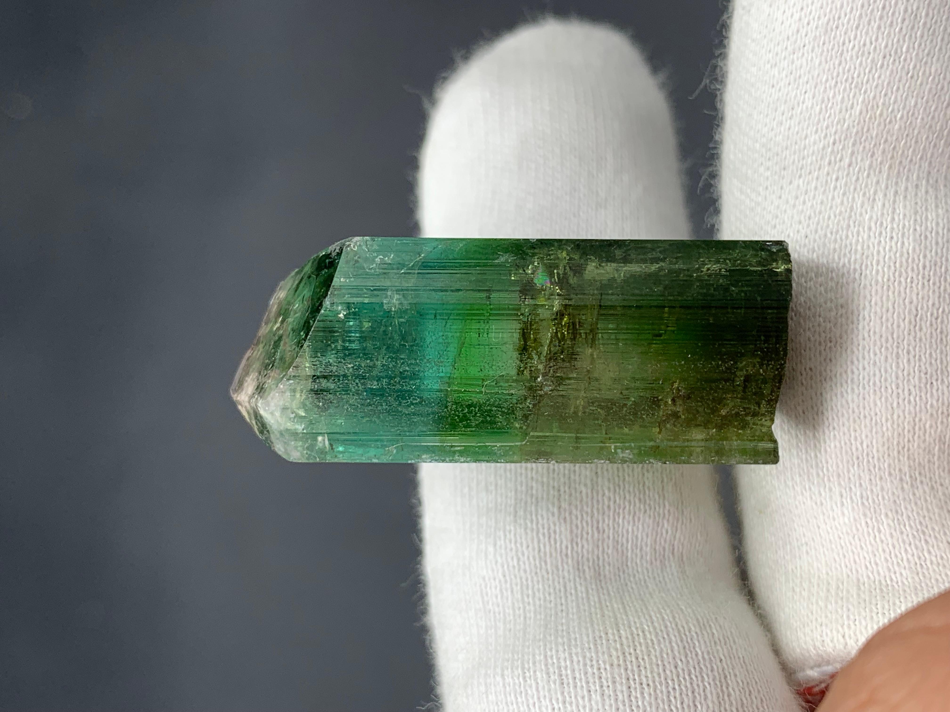 XXI secolo e contemporaneo 87,00 Carati di Cristallo di Tormalina Verde Vibrante Naturale da Paprok, Afghanistan in vendita