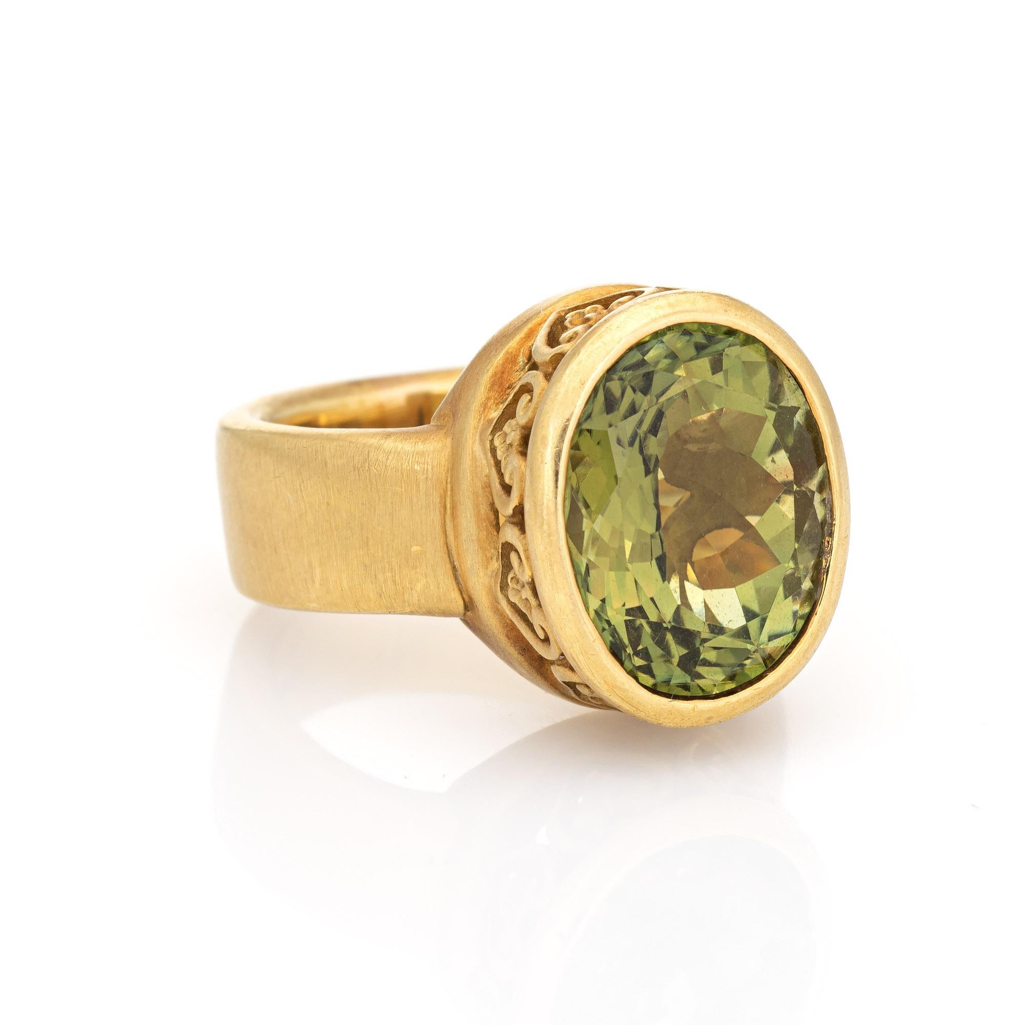 olive green stone ring