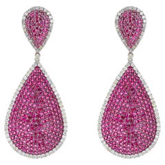 8.71 Karat Diamant- und Rubin-Mode-Ohrringe