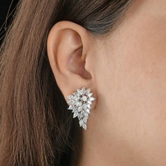 8,71 Karat SI Reinheit HI Farbe Birne Diamant Ohrringe 14 Karat Weißgold Schmuck
