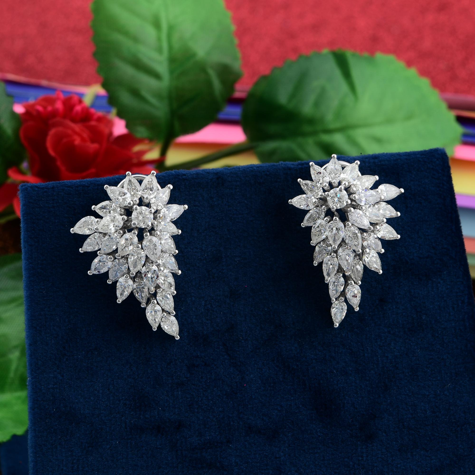 De las mujeres 8,71 quilates SI Claridad HI Color Pendientes de diamantes pera Joyas de oro blanco de 18 quilates en venta