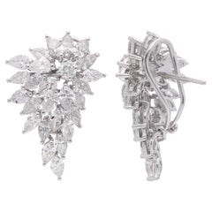 Boucles d'oreilles en diamant poire de 8,71 carats, pureté SI, couleur HI, en or blanc 18 carats