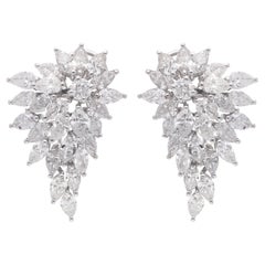 8,71 Karat SI Reinheit HI Farbe Birne Diamant Ohrringe 18 Karat Weißgold Schmuck