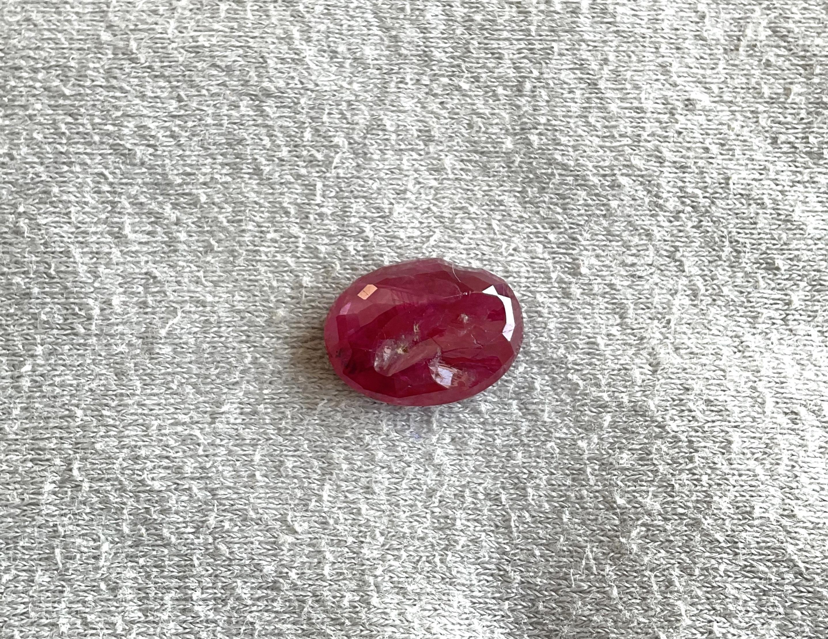 8.71 Carats Burmese No-Heat Ruby Natural Oval Cut Stone For Top Fine Jewelry Gem In New Condition For Sale In Jaipur, RJ