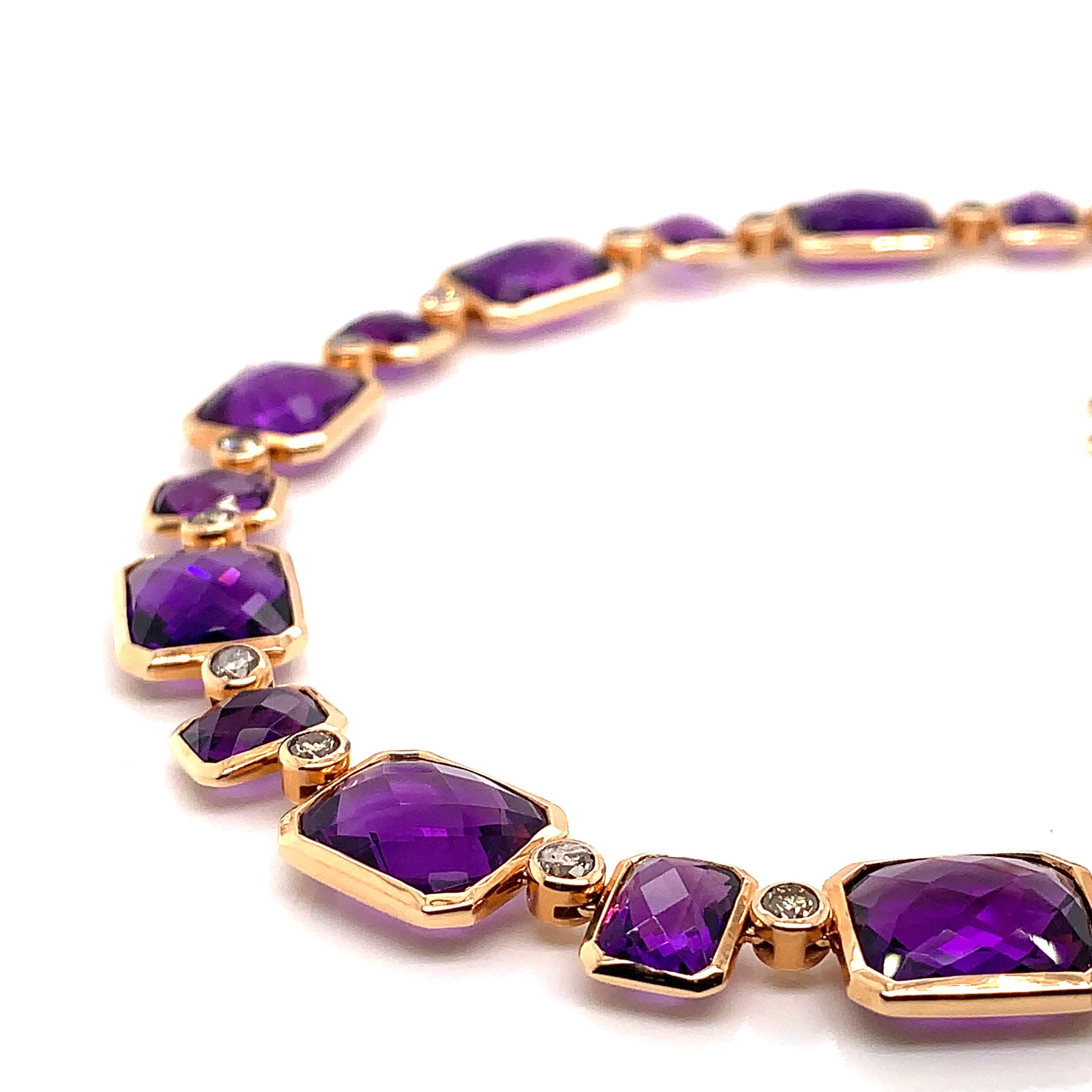 Glamorous Gemstones - Sunita Nahata started off her career as a gemstone trader, and this particular collection reflects her love for multi-coloured semi-precious gemstones. This necklace features over eighty carats of vibrant amethysts. The setting