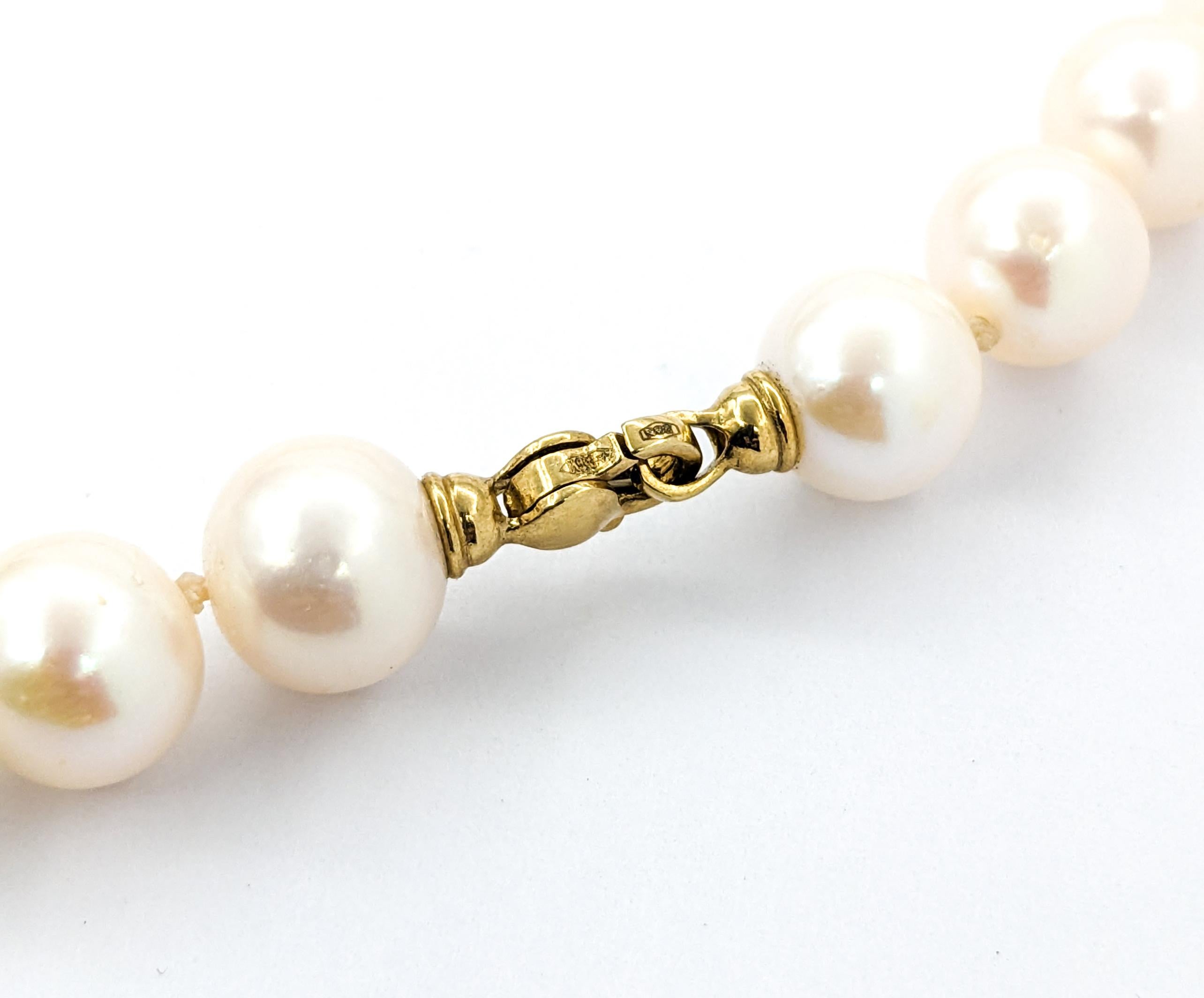 8.75-9mm South Sea Pearls Necklace In Yellow Gold For Sale 3