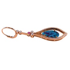 8.75 Carat Brazilian Paraiba Tourmaline Rose Gold Matrix Earrings