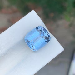8.75 Carat Natural Loose Aquamarine Goshenite Cushion Shape Gem