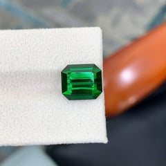 8.75 Carat Natural Loose Green Tourmaline Stone Emerald Cut Afghan Gemstone