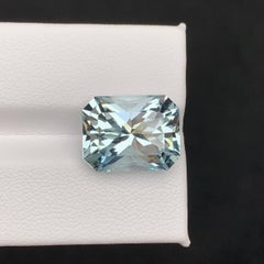 8.75 Carat Natural Loose Light Blue Aquamarine Precision Cut Pakistani Gemstone