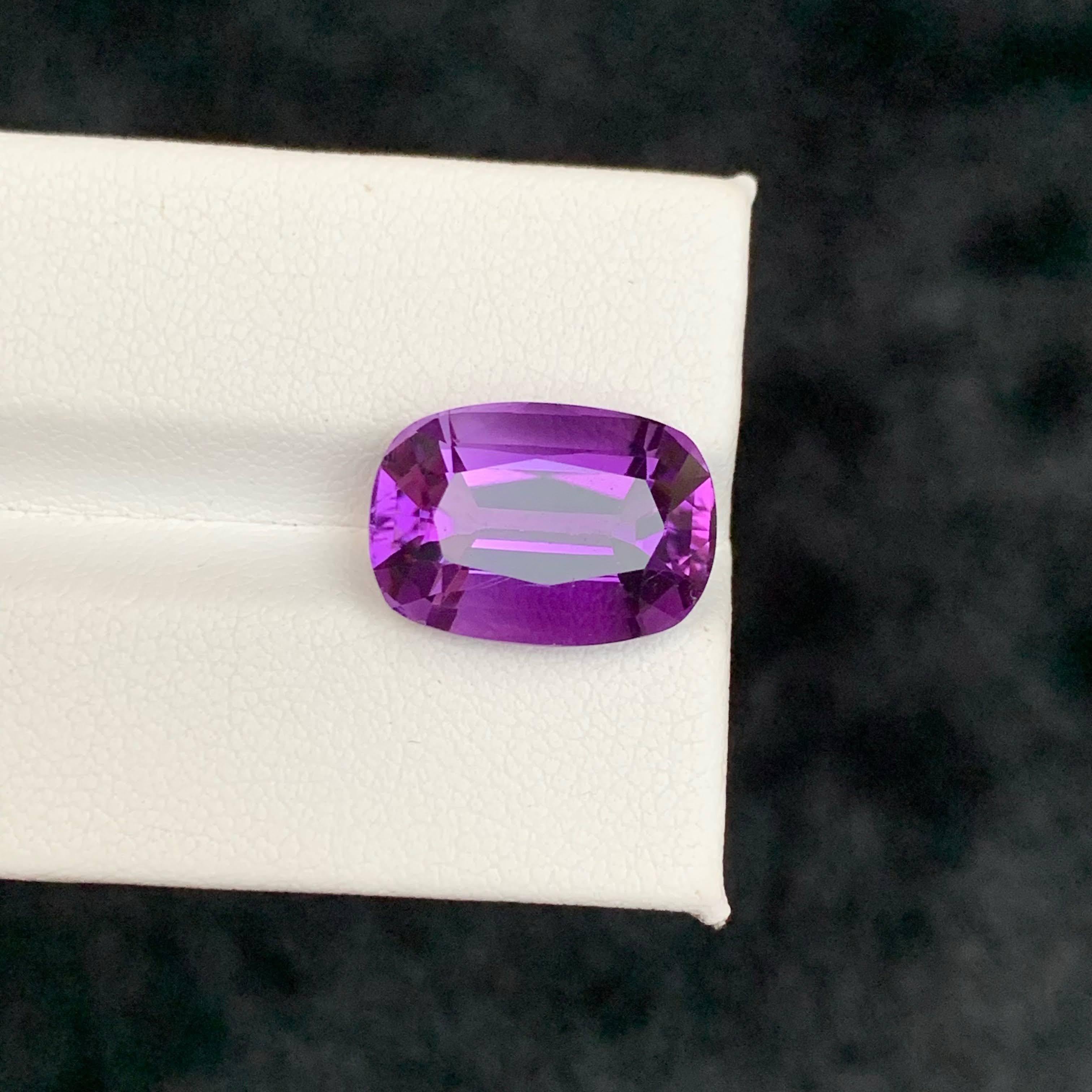 8.75 carati di pietra ametista viola naturale sciolta con taglio a cuscino Gemma brasiliana in vendita 4