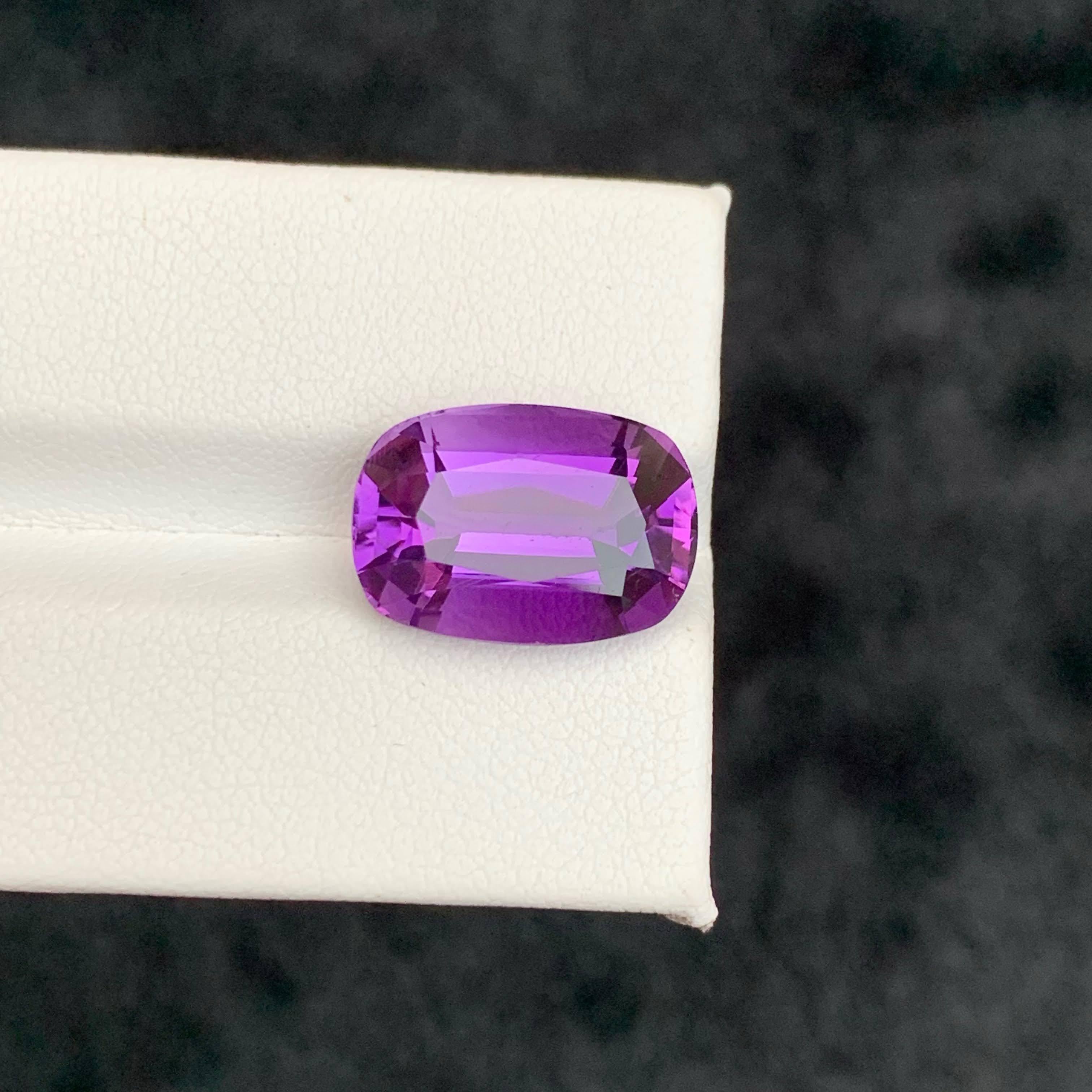Taglio cuscino 8.75 carati di pietra ametista viola naturale sciolta con taglio a cuscino Gemma brasiliana in vendita