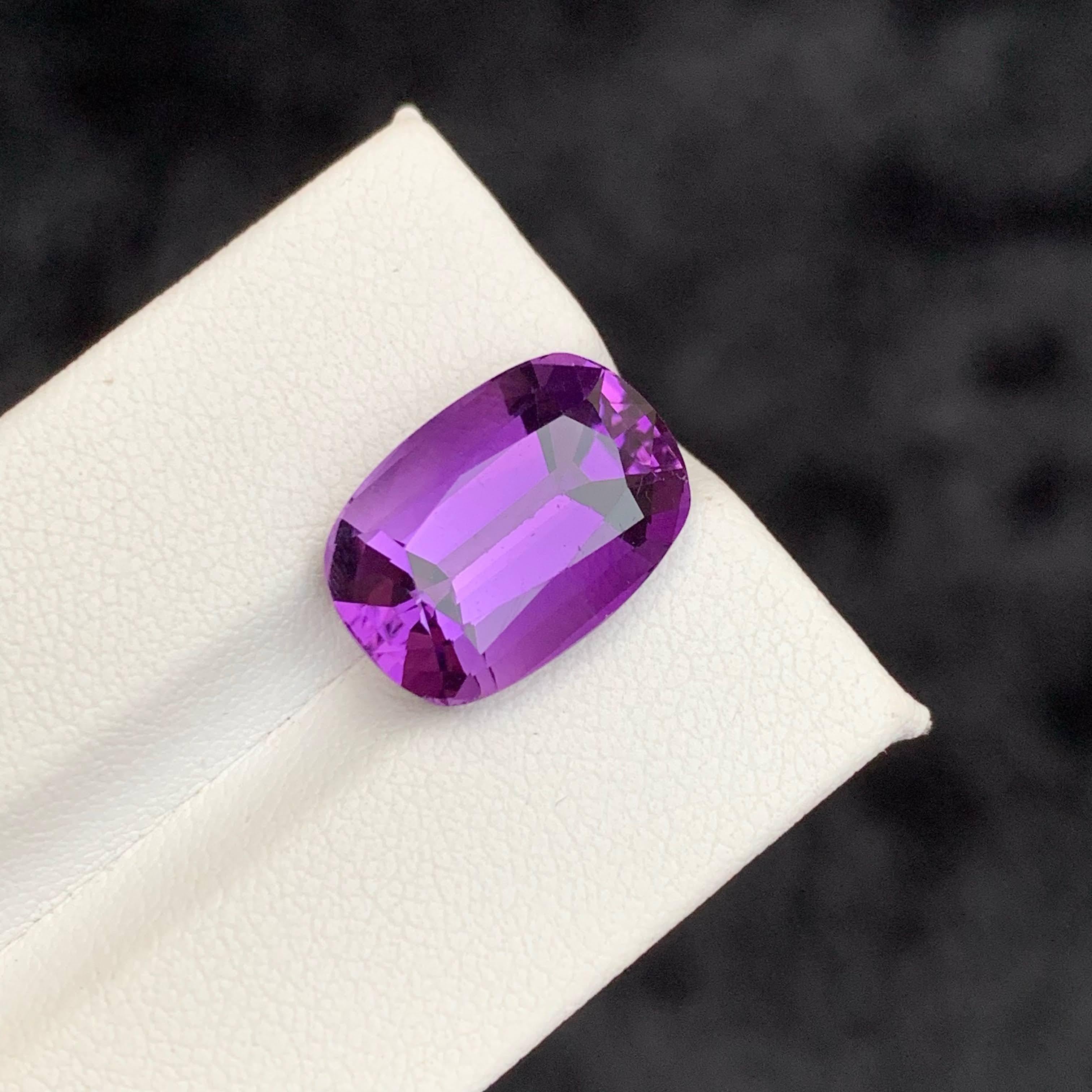 8.75 carati di pietra ametista viola naturale sciolta con taglio a cuscino Gemma brasiliana in vendita 2