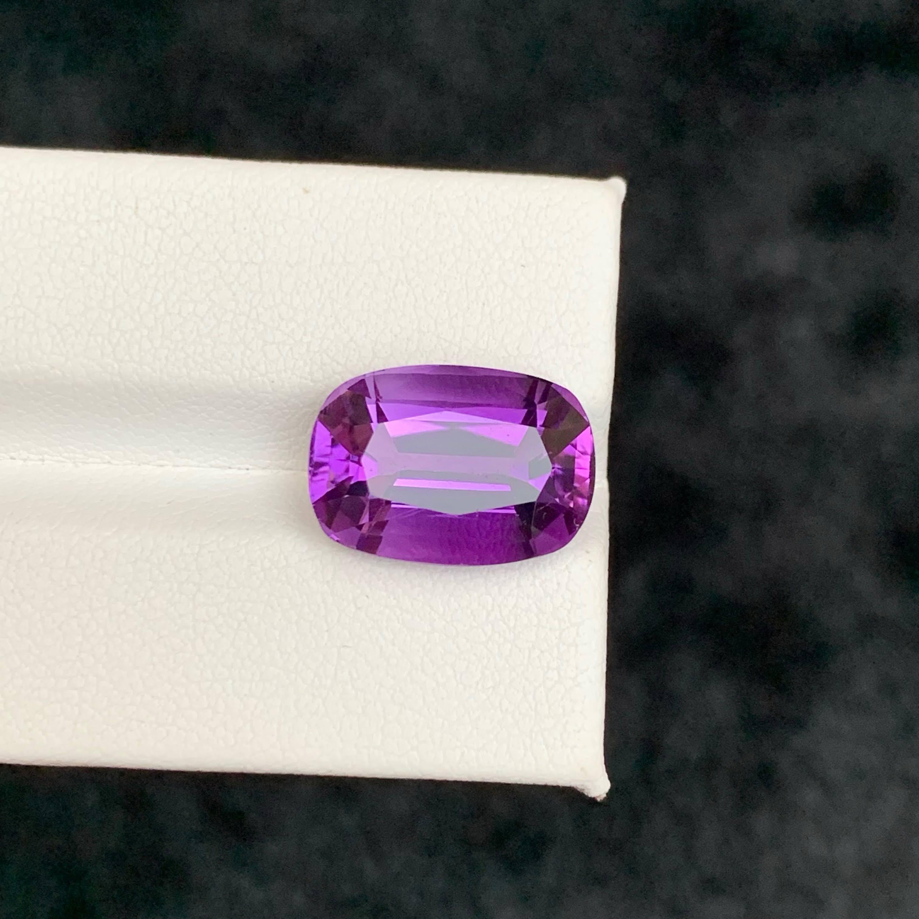 8.75 carati di pietra ametista viola naturale sciolta con taglio a cuscino Gemma brasiliana in vendita 3