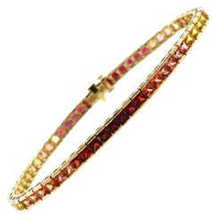 8.75 Carat Orange Sapphire Bracelet