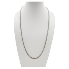 8.75 Carat Round Brilliant Cut Diamond Tennis Necklace 14 Karat White Gold 22''