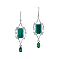 8.76 Carat Long Tourmaline Earrings