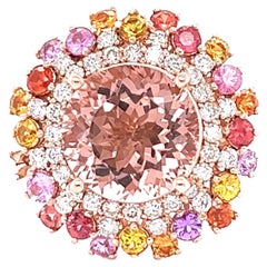 8,76 Karat Morganit Saphir Diamant Rose Gold Cocktail Ring