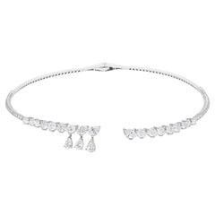 8.77 Carat Diamond Choker Necklace 18 Karat White Gold Handmade Fine Jewelry