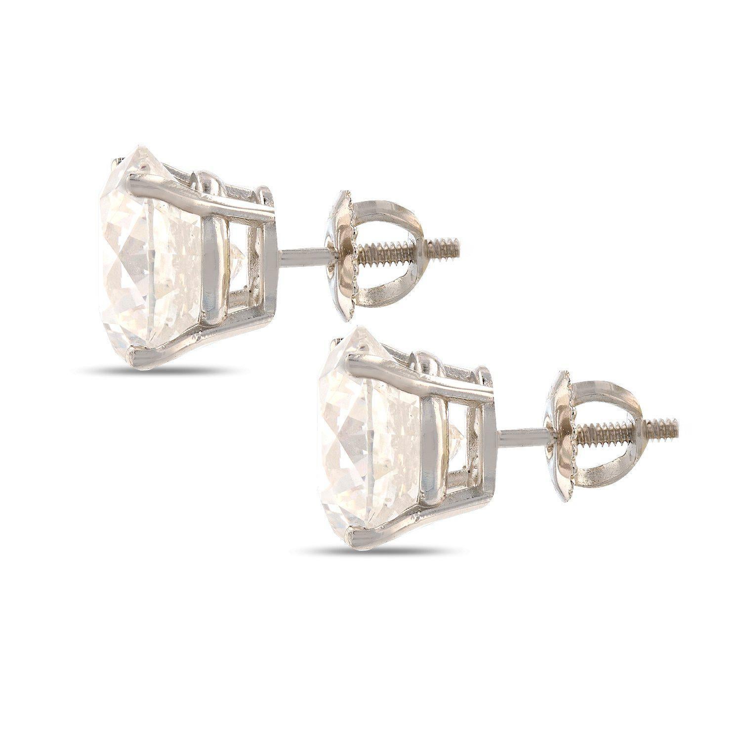 Contemporary 8.77 Carat Diamond Solitaire Stud Earrings For Sale