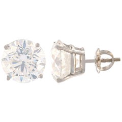 8.77 Carat Diamond Solitaire Stud Earrings