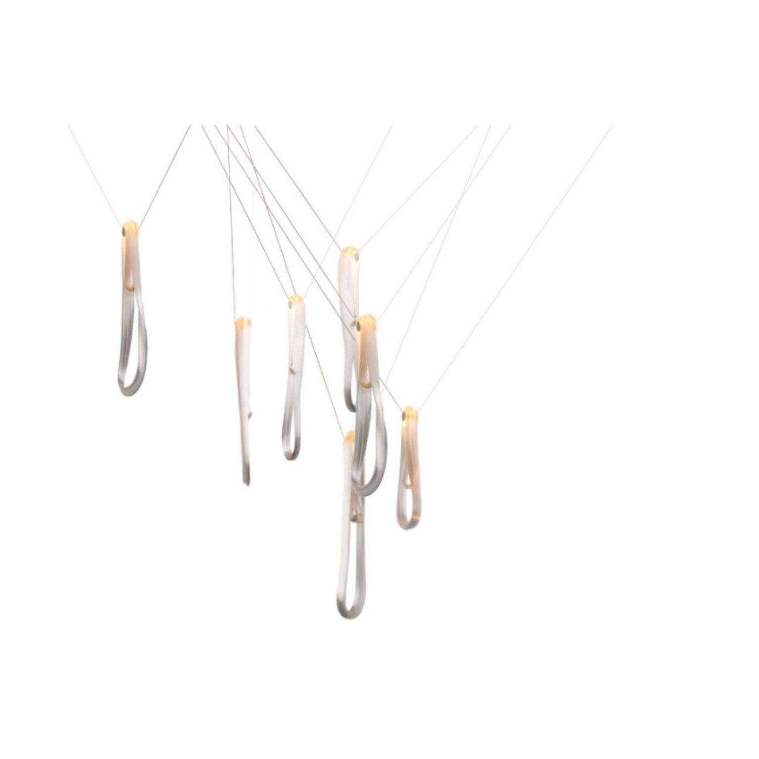87.7 pendant by Bocci
Dimensions: D 20.3 x H 300 cm
Materials: brushed nickel round canopy
Weight: 9.5 kg
Also available in different dimensions.

All our lamps can be wired according to each country. If sold to the USA it will be wired for