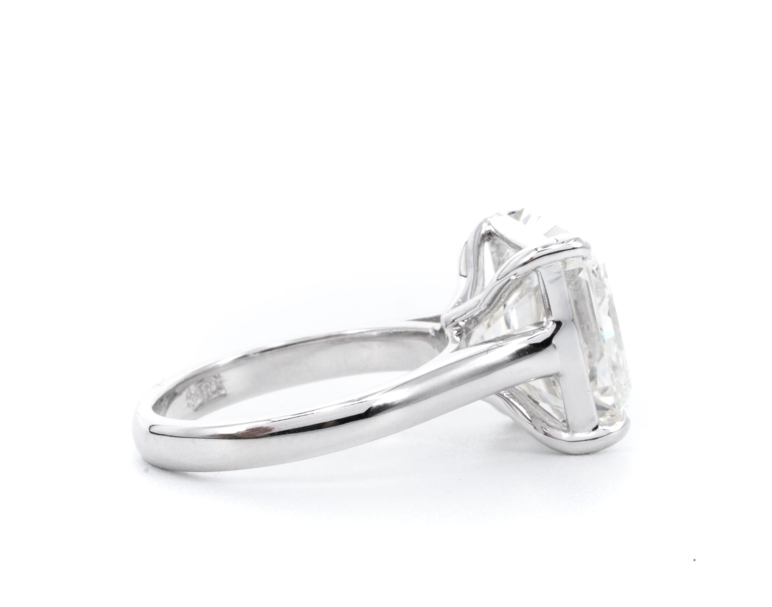 Contemporaneo Anello di fidanzamento con diamante taglio radiante I SI1 GIA da 8,78 carati, in platino