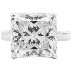 8.78 Ct Radiant Cut Diamond Engagement Ring I SI1 GIA, in Platinum 