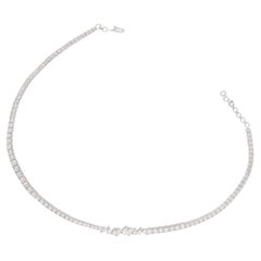 8.7Ct SI Clarity HI Color Pear Round Diamond Choker Necklace 14 Karat White Gold