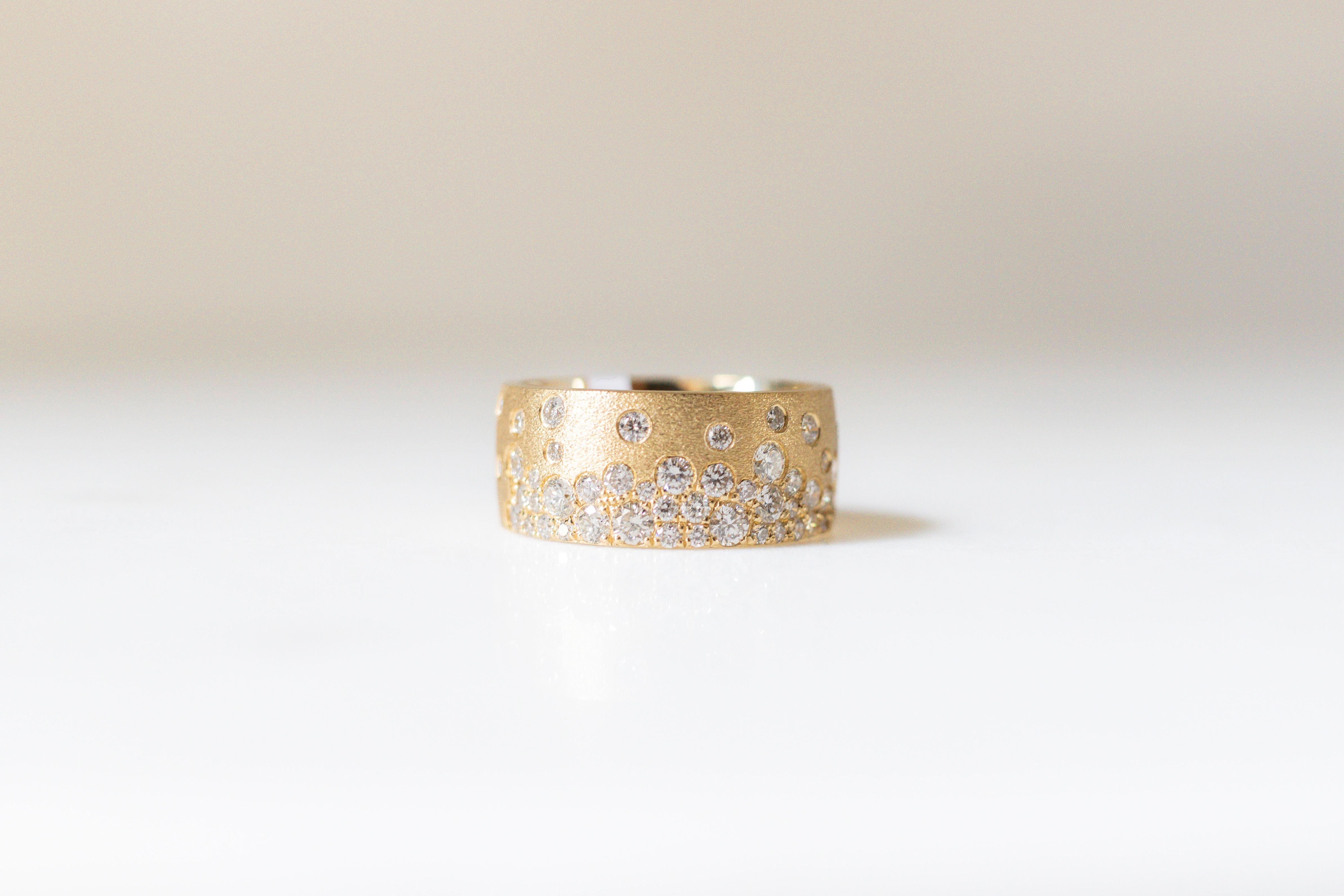 For Sale:  8.7MM Diamond Confetti Ring in 14K Yellow Gold 2